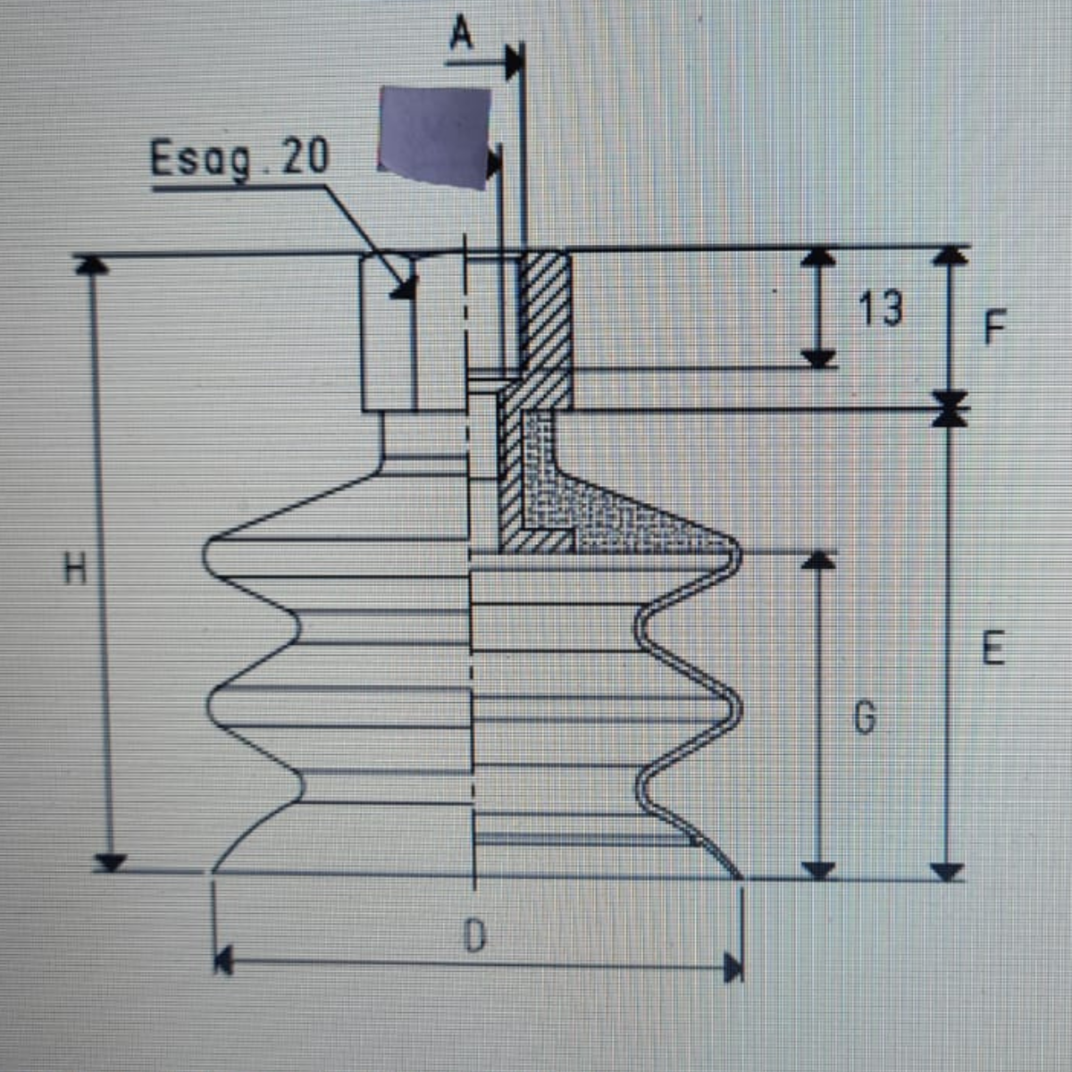 Ventosa a soffietto in gomma vulcanizzata con supporto di alluminio femmina 1/4" per vuoto e automazione industriale ecc.