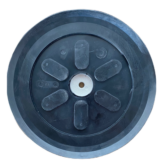 Ventosa in Gomma Vulcanizzata D300mm, H50mm e foro interno 12mm con supporto in alluminio per vuoto, spostamento merci, vetro, imballaggi ecc