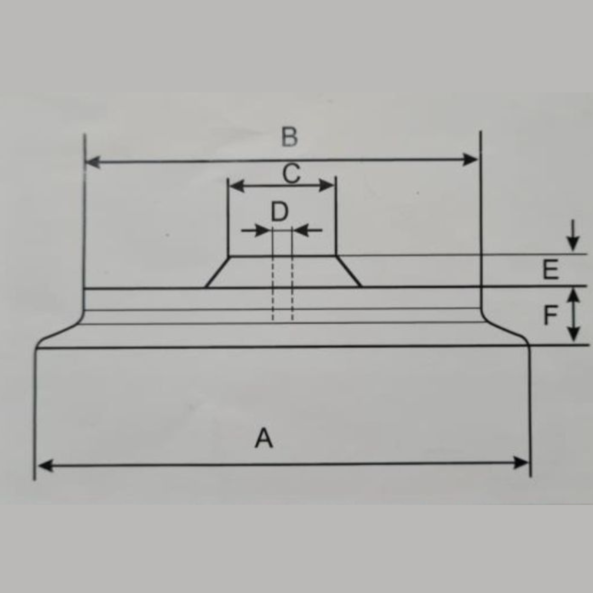 Ventosa in Gomma Vulcanizzata D150mm, H25mm e foro interno 8mm con supporto di ferro per vuoto, spostamento merci, vetro, imballaggi ecc