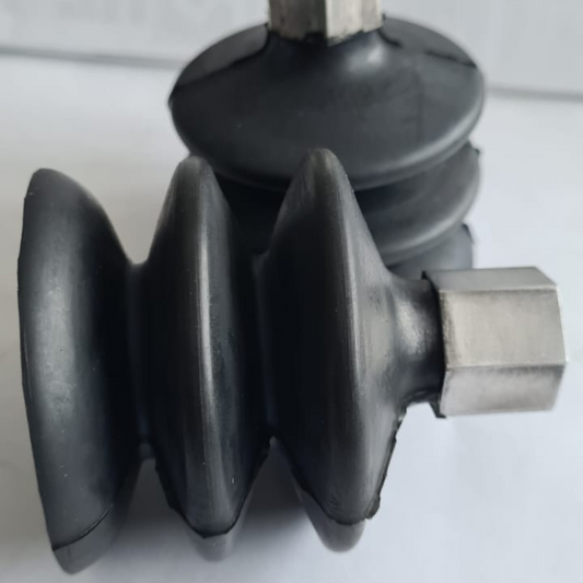 Ventosa a soffietto in gomma vulcanizzata con supporto di alluminio femmina 1/4" per vuoto e automazione industriale ecc.
